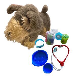 Battat Plush Dog Schnauzer Dog & Toy Veternarian Kit